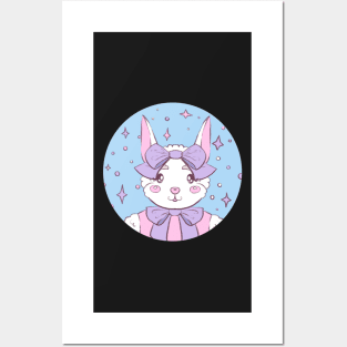 Frilly Bunny Sticker Posters and Art